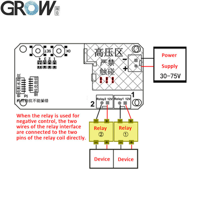 GROW KS220-L DC30-75V Two Relays Output Fingerprint Control Board With Self-locking/Ignition/Jog Mode With Admin/User