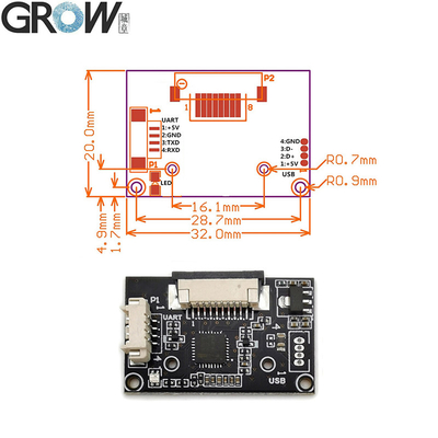 Grow R303S FPC1020 USB UART Interface Capacitive Fingerprint Module with Free Sdk