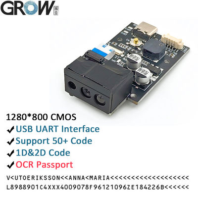 GROW GM69Pro 1280*800CMOS OCR/1D/2Dバーコードスキャンモジュール USB UARTインターフェイス QRコードバーコードリーダーサポート OCRパスポート